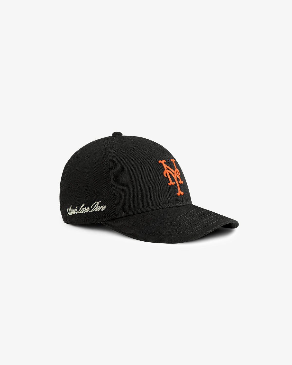 ALD/New Era Mets Ballpark Hat with orange NY logo and white branding, shown on a white background.