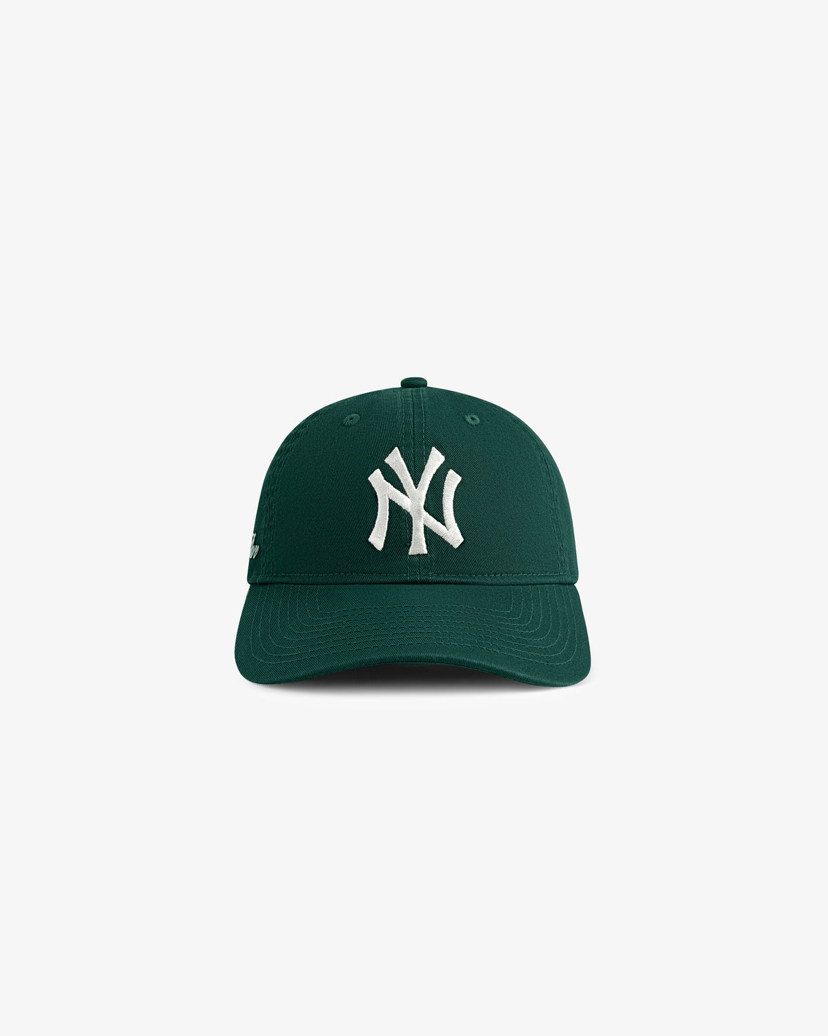 ALD/New Era Yankees Ballpark Hat in dark green with white NY logo, shown on a plain white background.