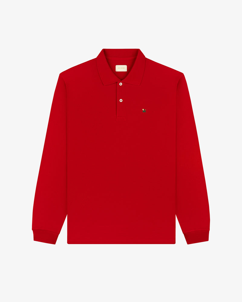 Long-Sleeve Crest   Piqué Polo