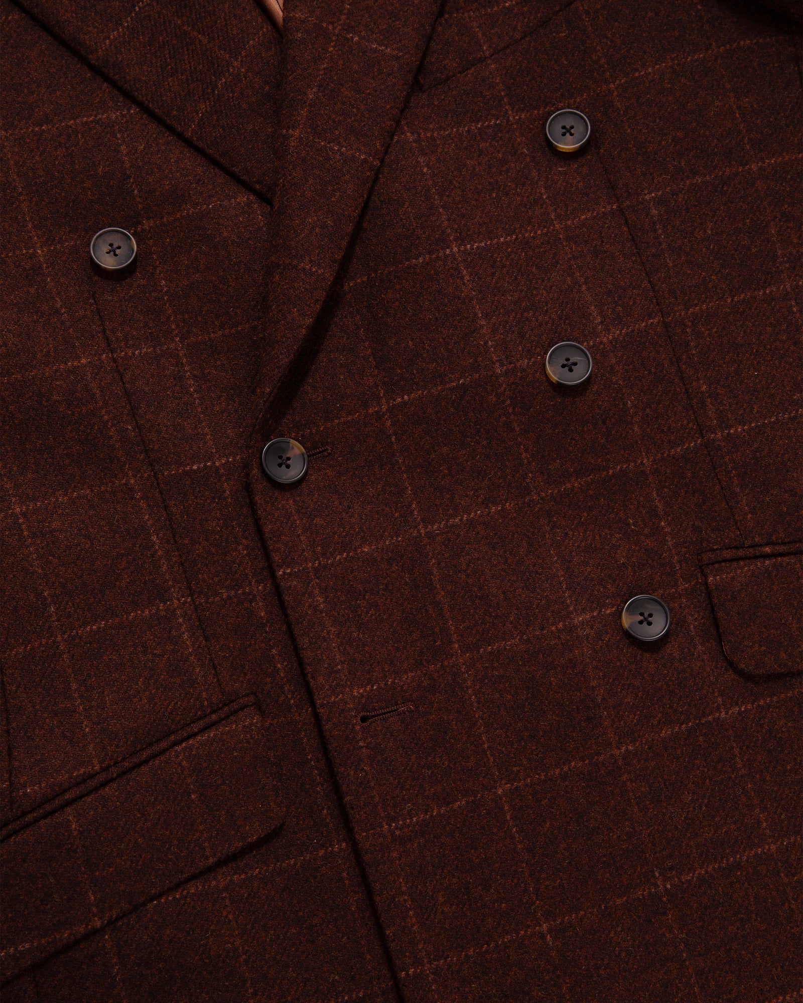 Double-Breasted Windowpane Suit Jacket