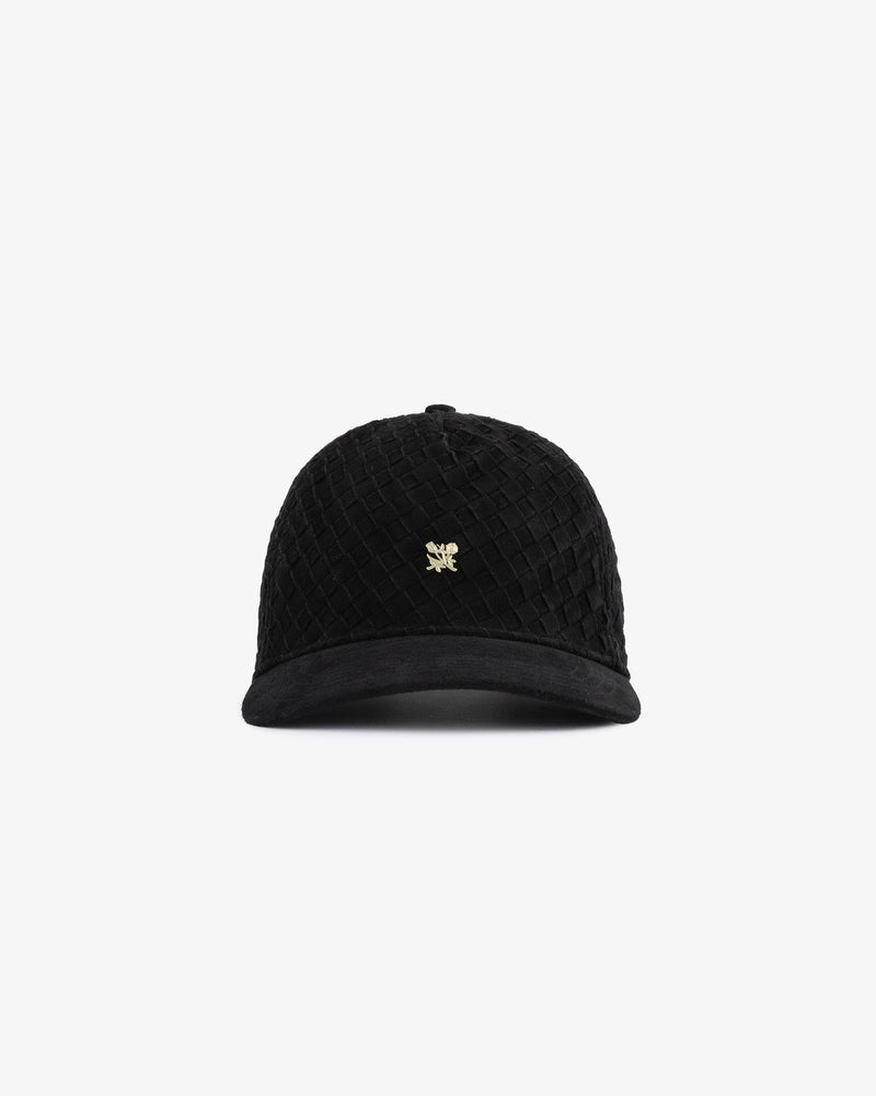 Woven Suede Crest Hat