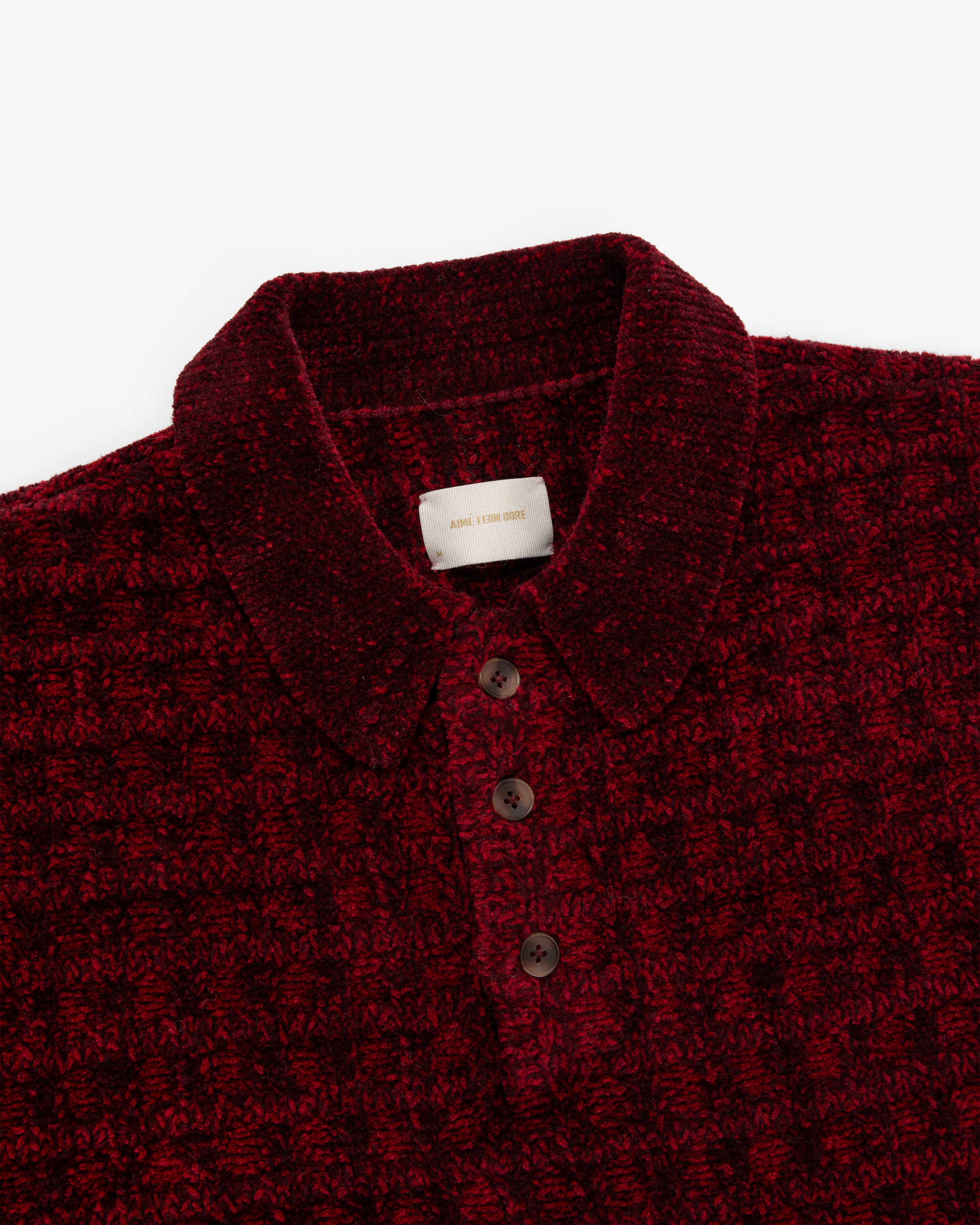 Long-Sleeve Waffle Knit Polo