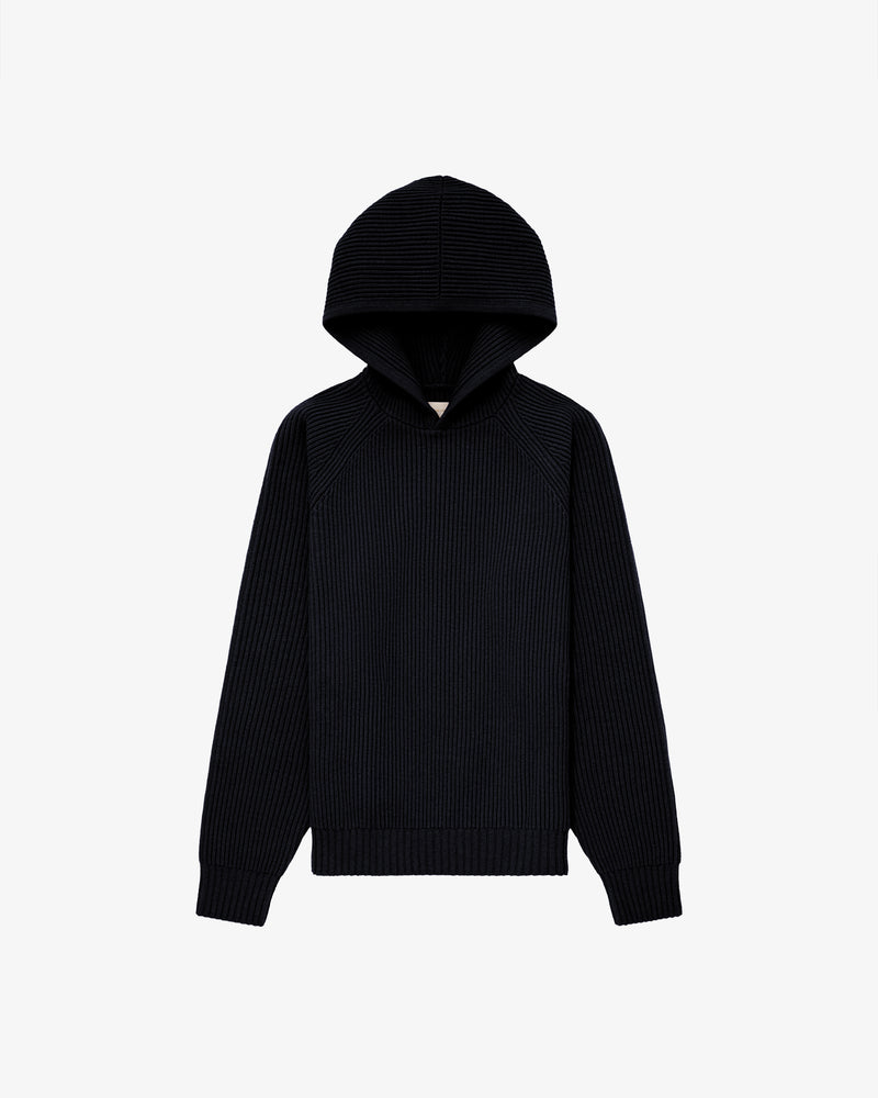 Ribbed Knit Hoodie