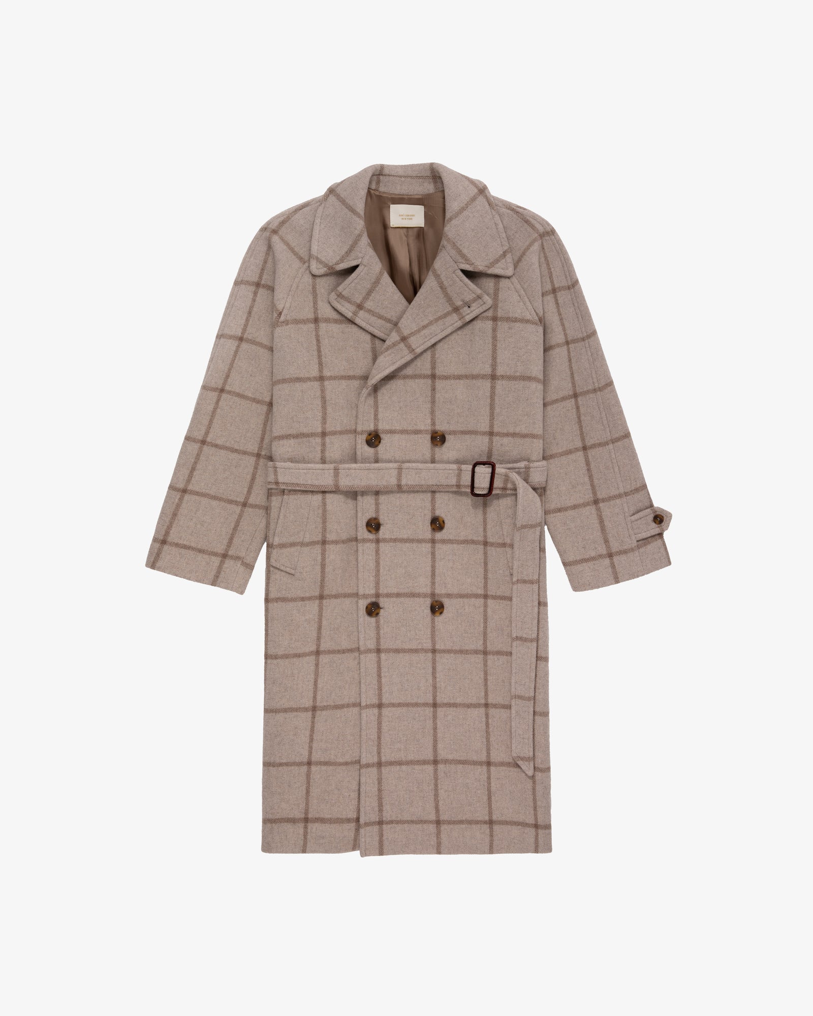 Double-Breasted Windowpane Topcoat