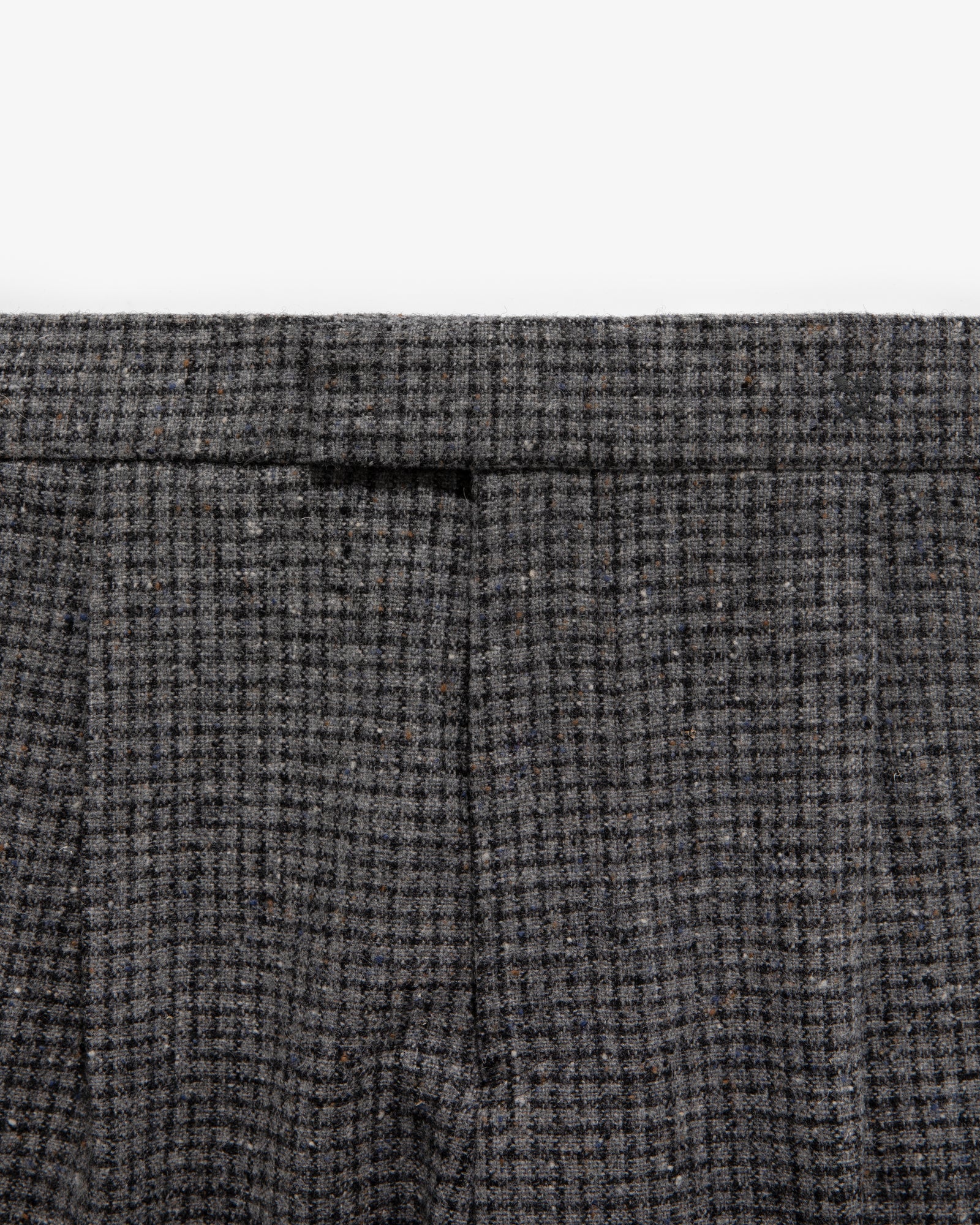 Single Pleated Check Wool Trouser