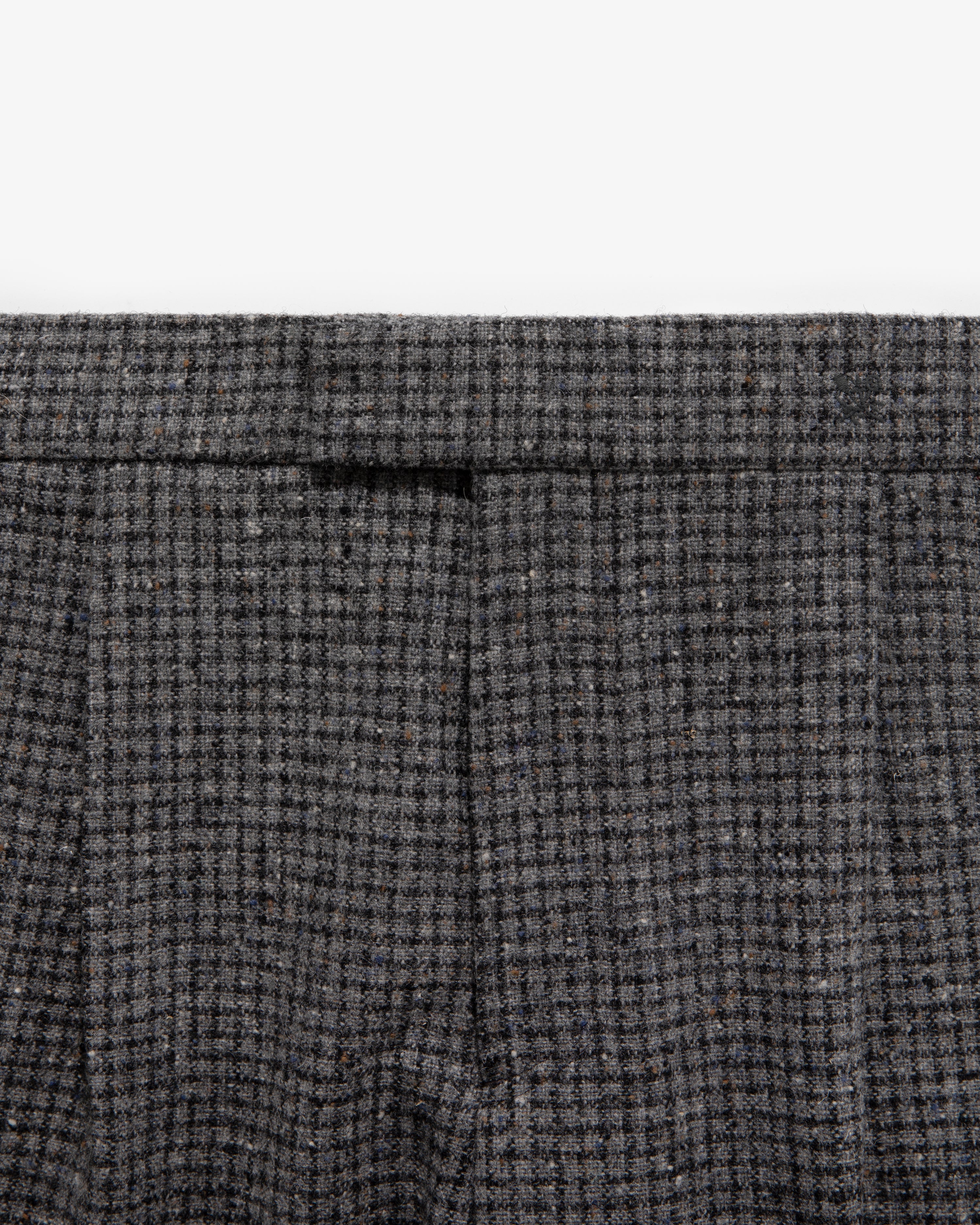 Single Pleated Check Wool Trouser