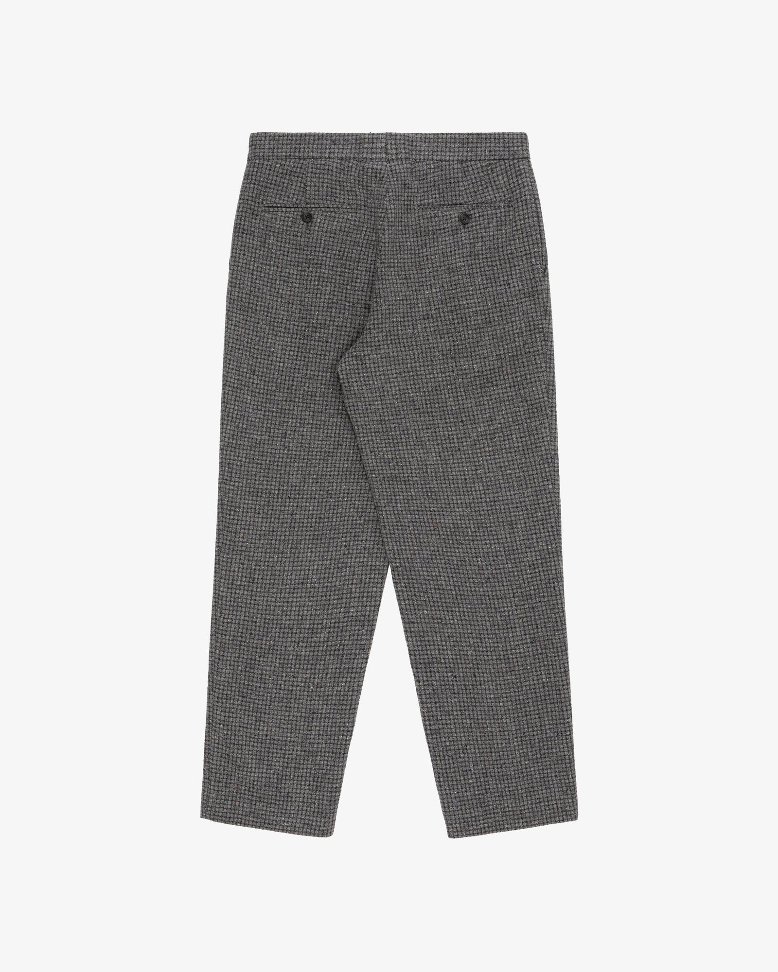 Single Pleated Check Wool Trouser