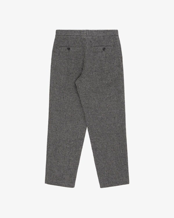 Single Pleated Check Wool Trouser