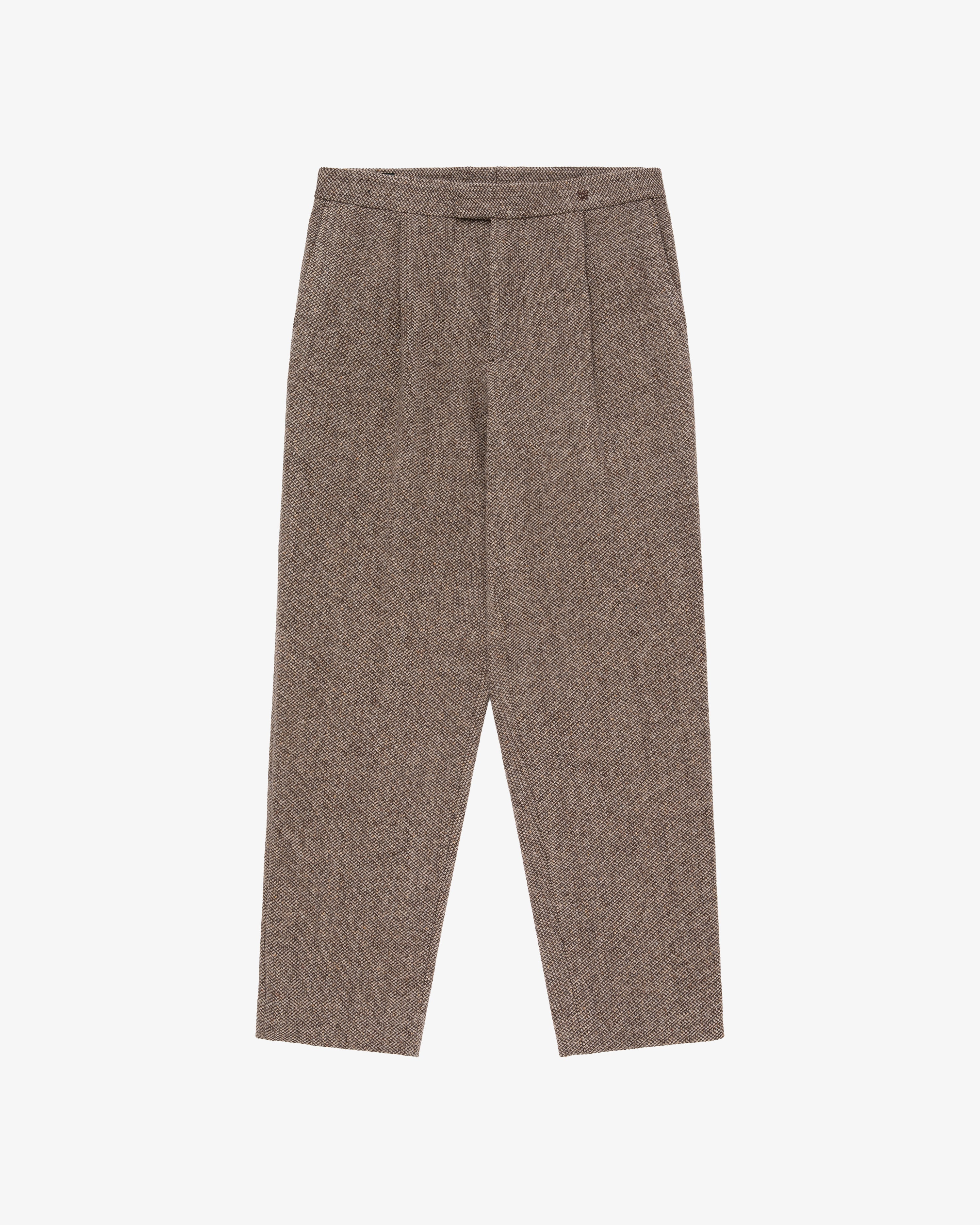 Single Pleated Birdseye Wool Trouser