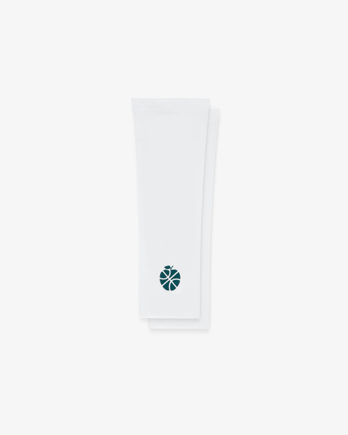 ALD / New Balance SONNY NY Compression Sleeves in white with a small dark green abstract fruit design on one side.