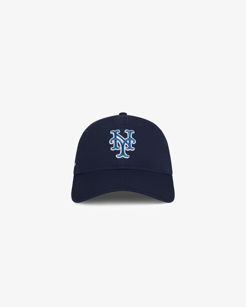 ALD / New Era Mets Ballpark Hat, navy blue with white NY logo, shown on a plain white background.