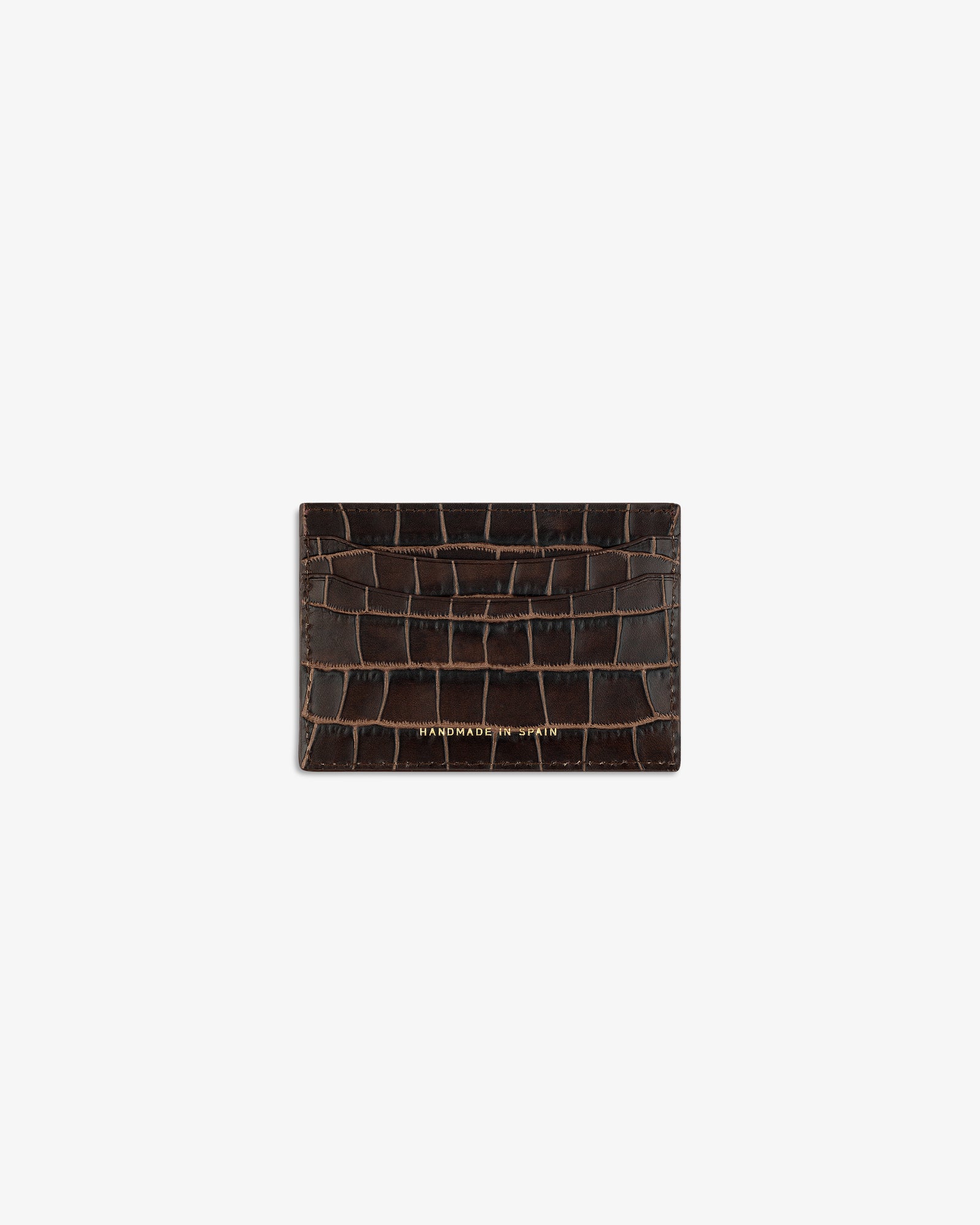 Croc-Embossed Leather Cardholder