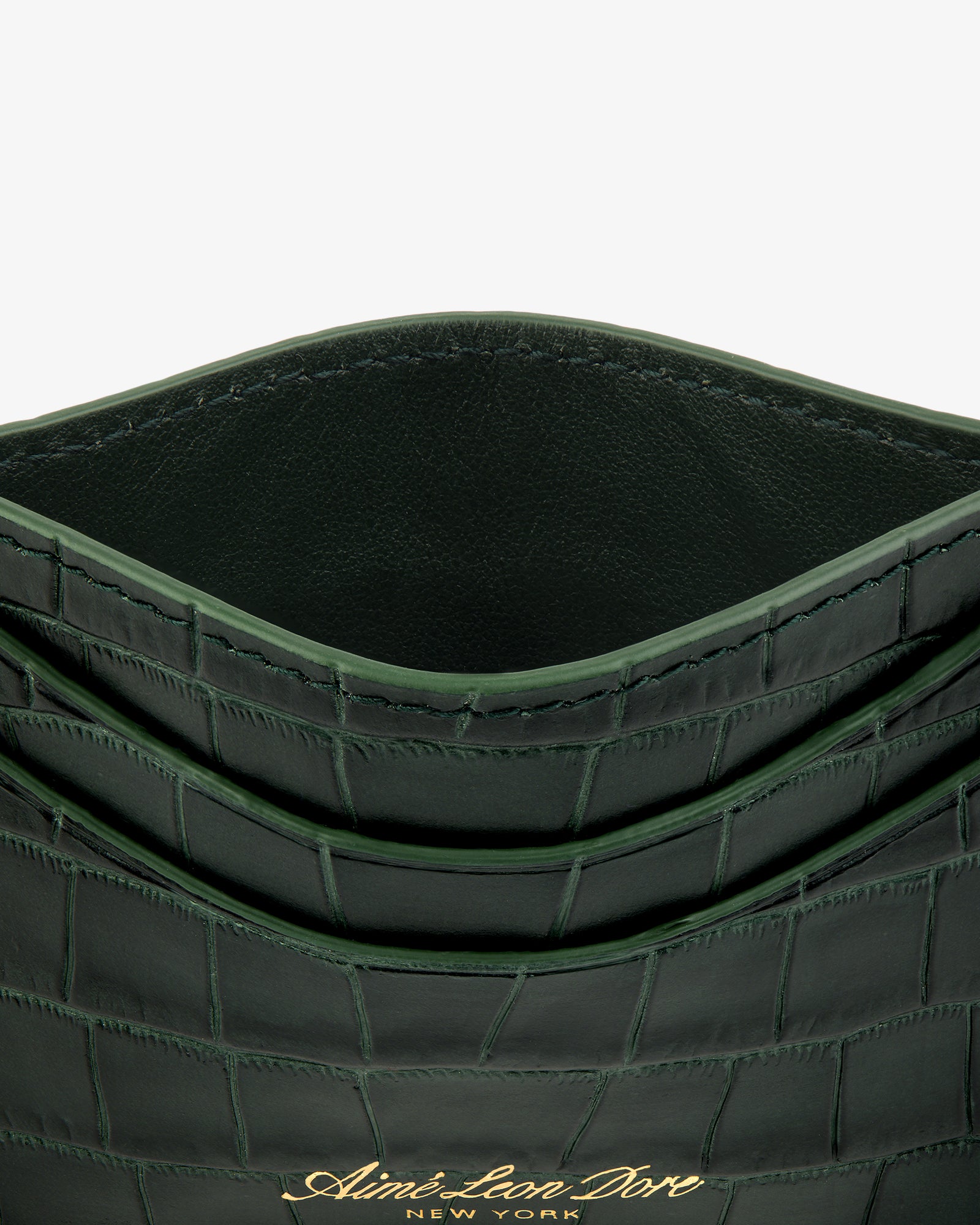 Croc-Embossed Leather Cardholder