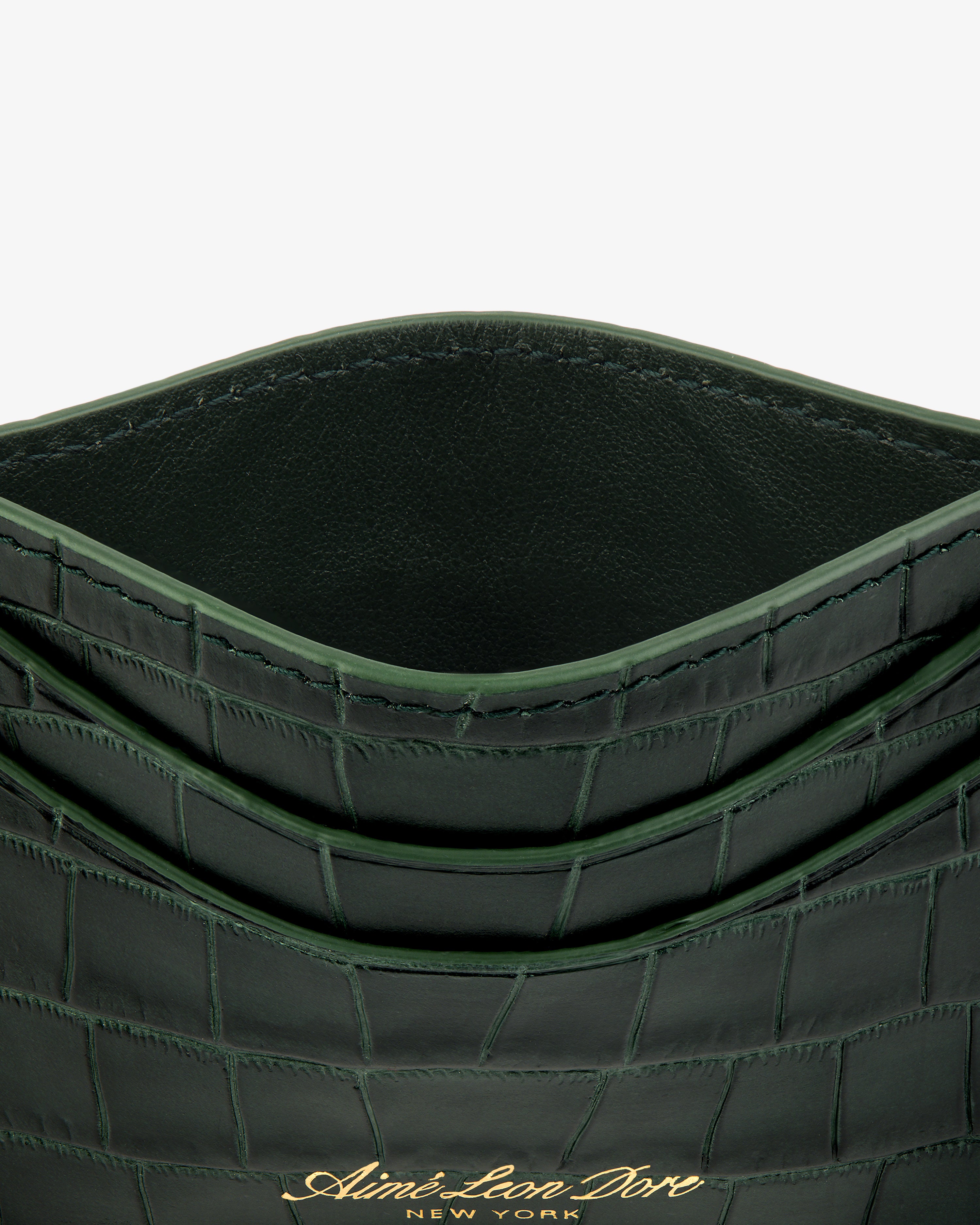 Croc-Embossed Leather Cardholder