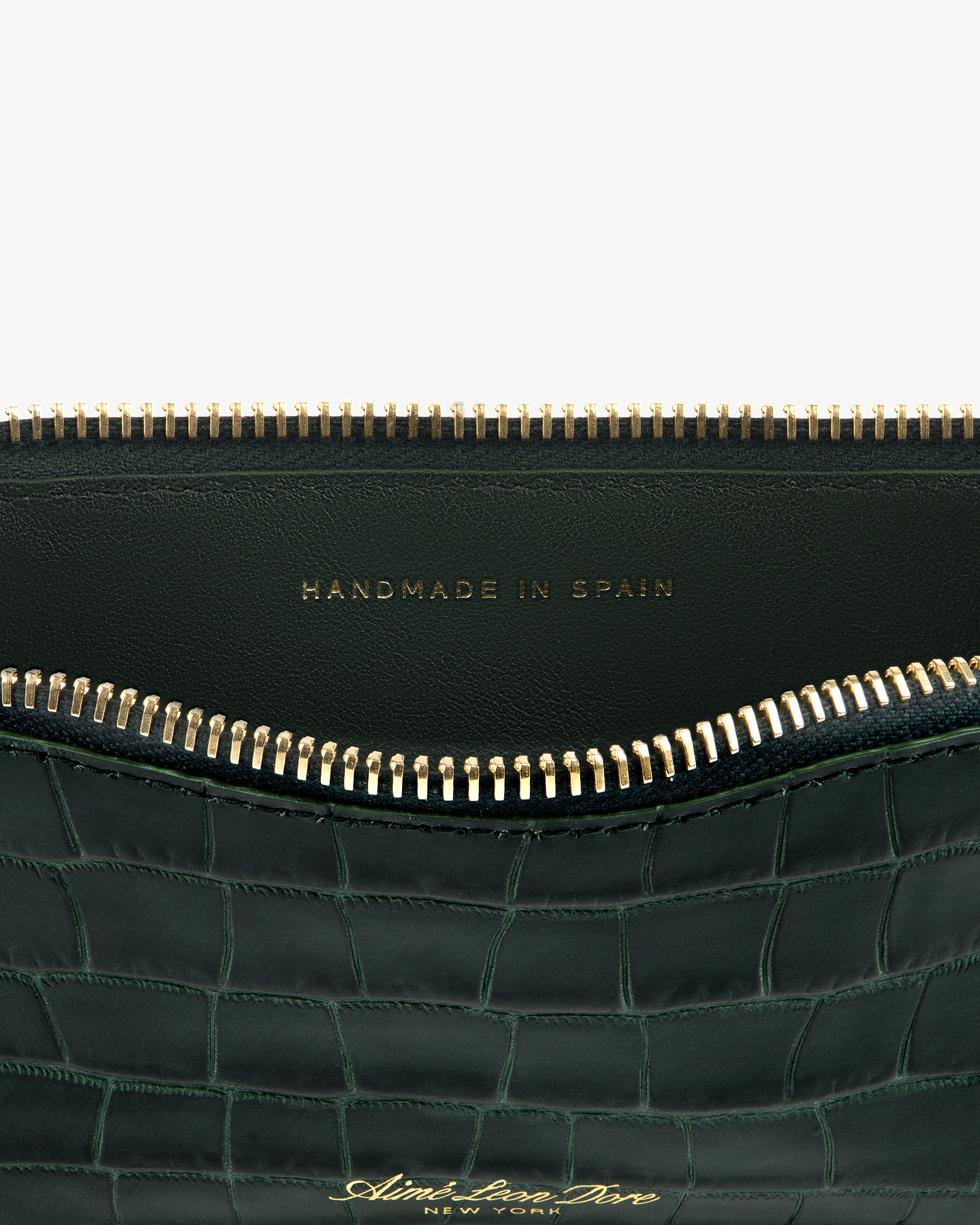 Croc-Embossed Leather Zip Cardholder