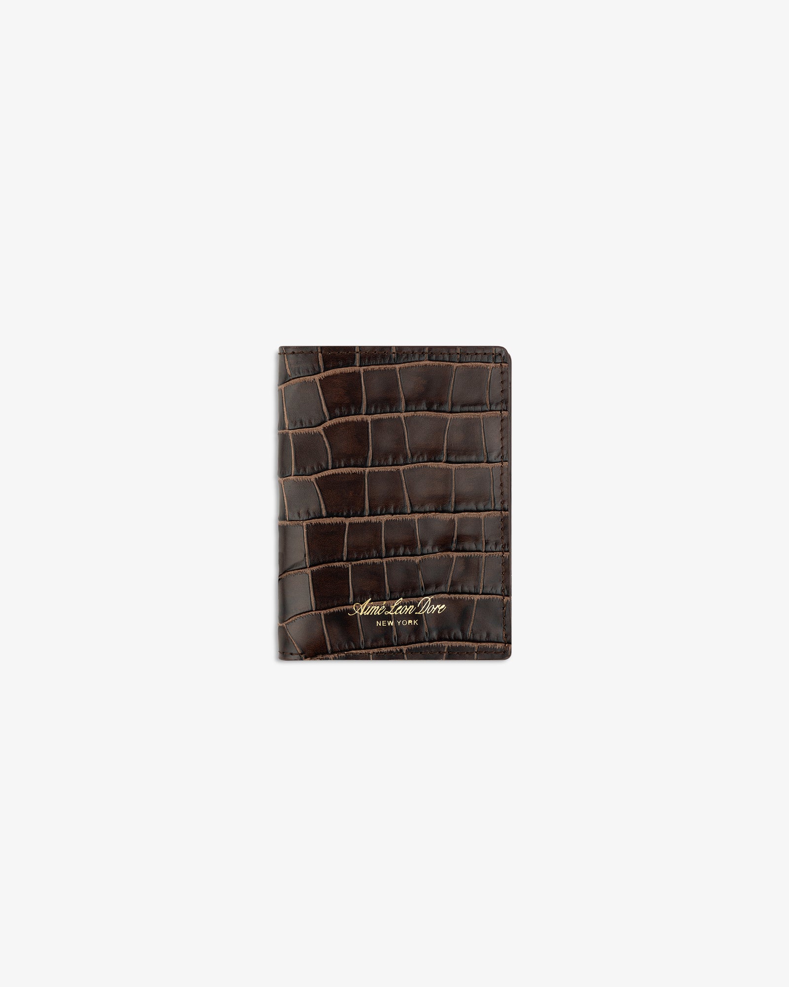 Croc-Embossed Leather Bi-Fold Wallet