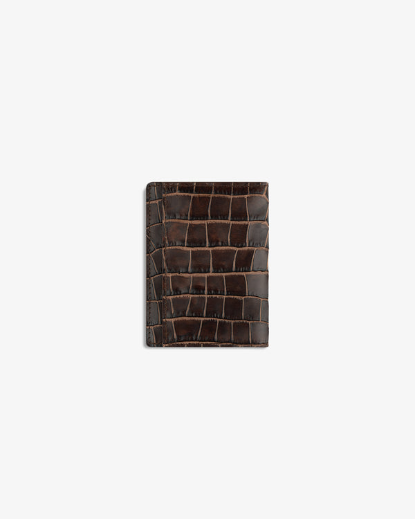 Croc-Embossed Leather Bi-Fold Wallet