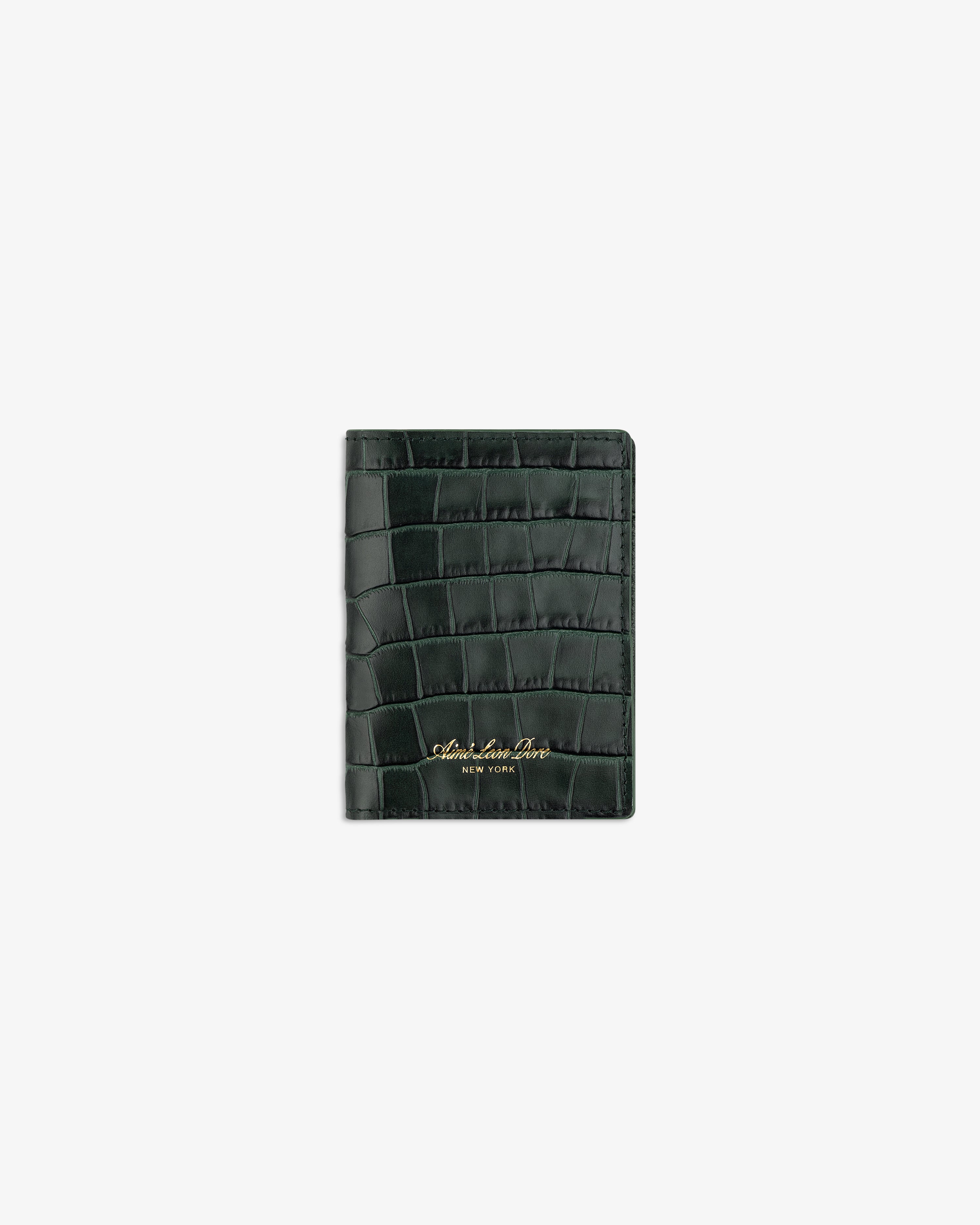Croc-Embossed Leather Bi-Fold Wallet