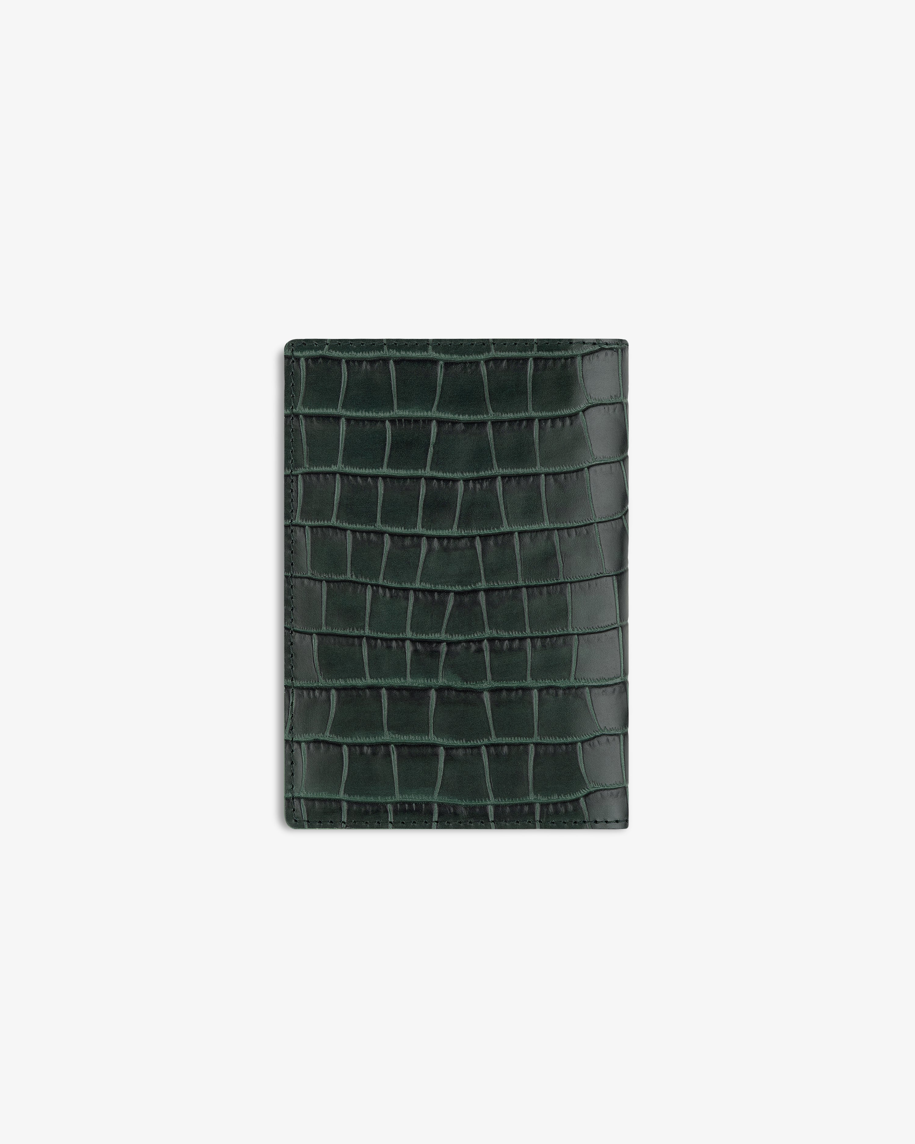 Croc-Embossed Leather Passport Holder