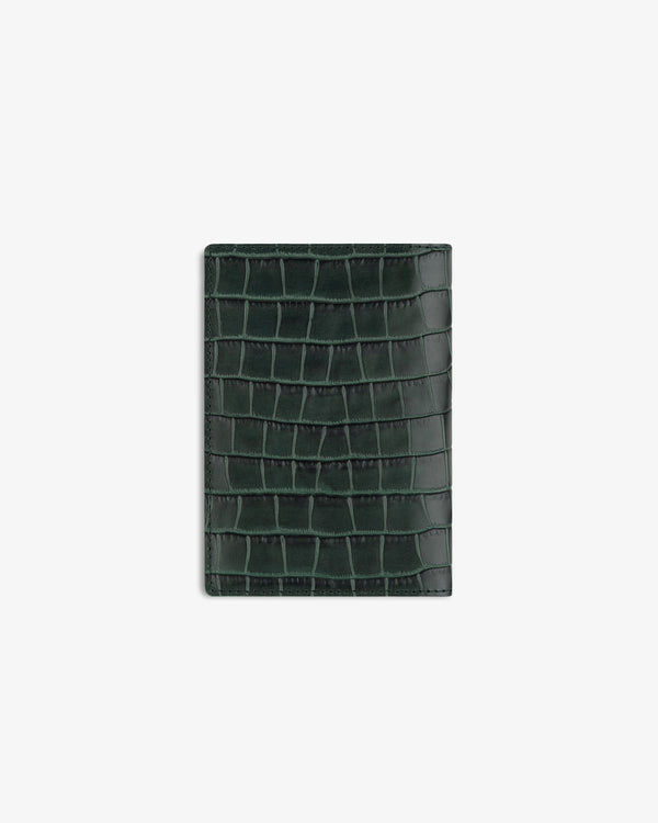 Croc-Embossed Leather Passport Holder