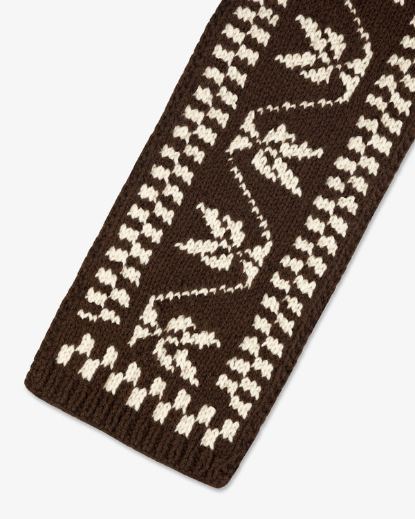 Hand Knit Jacquard Wool Scarf