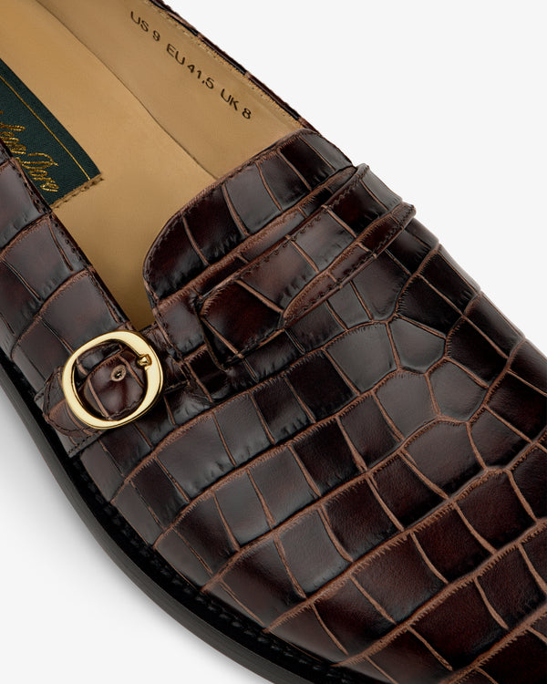 Venetian Croc Buckle Loafer