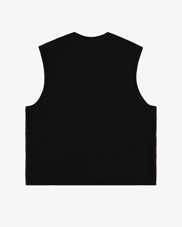 Wool Argyle Zip Vest