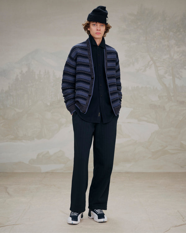 Jacquard Striped Cardigan