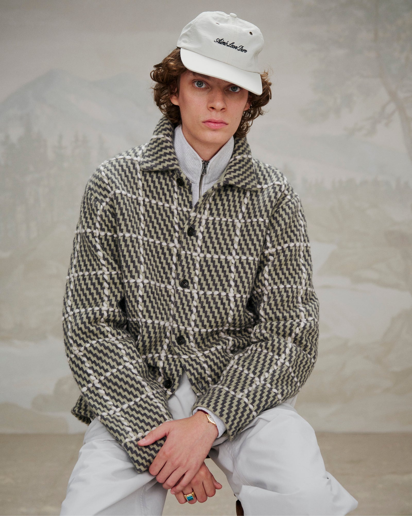 Plaid Hand-Knit Overshirt