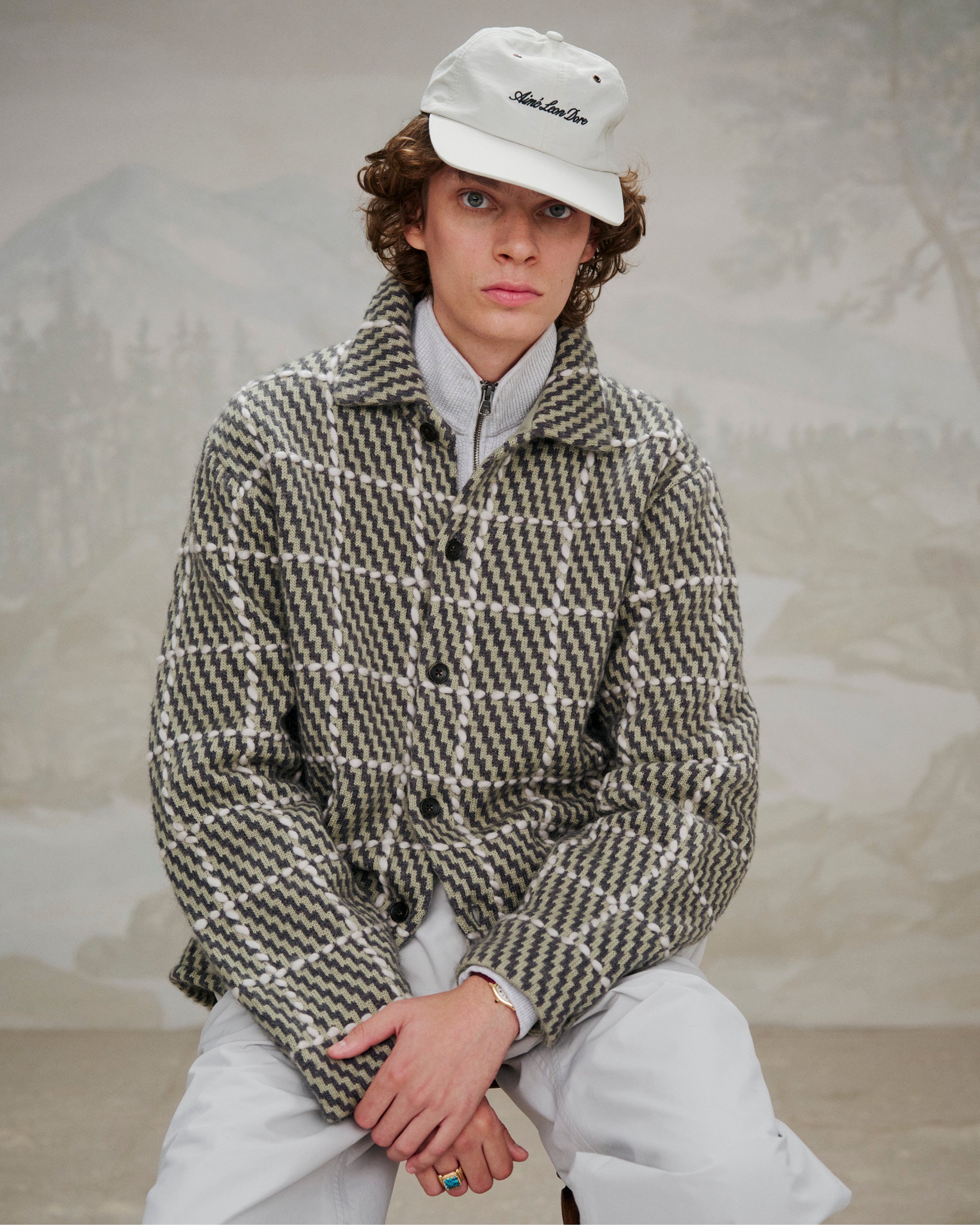 Plaid Hand-Knit Overshirt