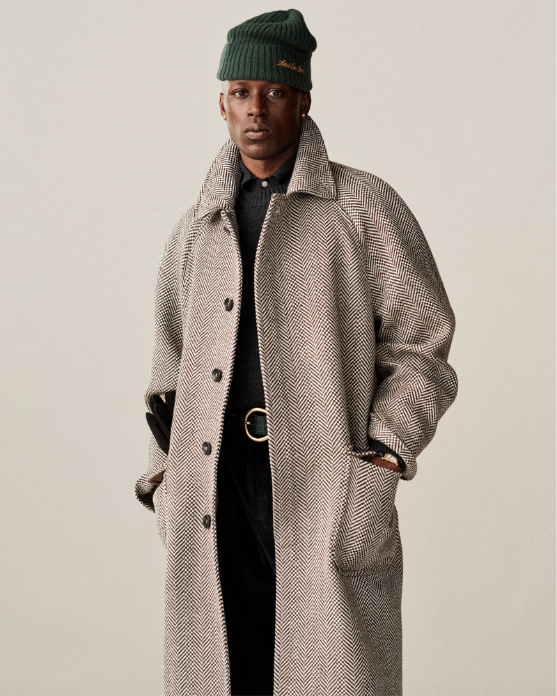 Wool Herringbone Overcoat