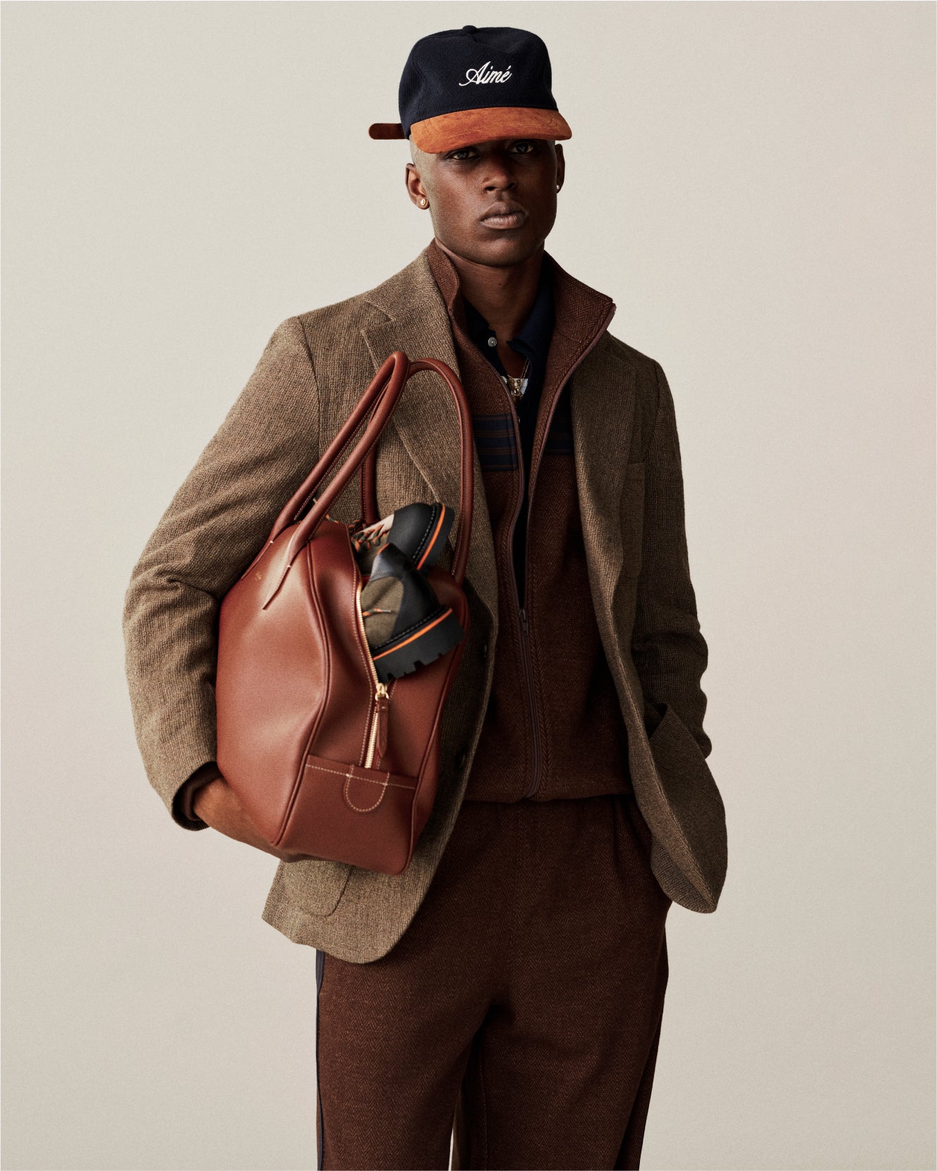 Wool Herringbone Track Jacket