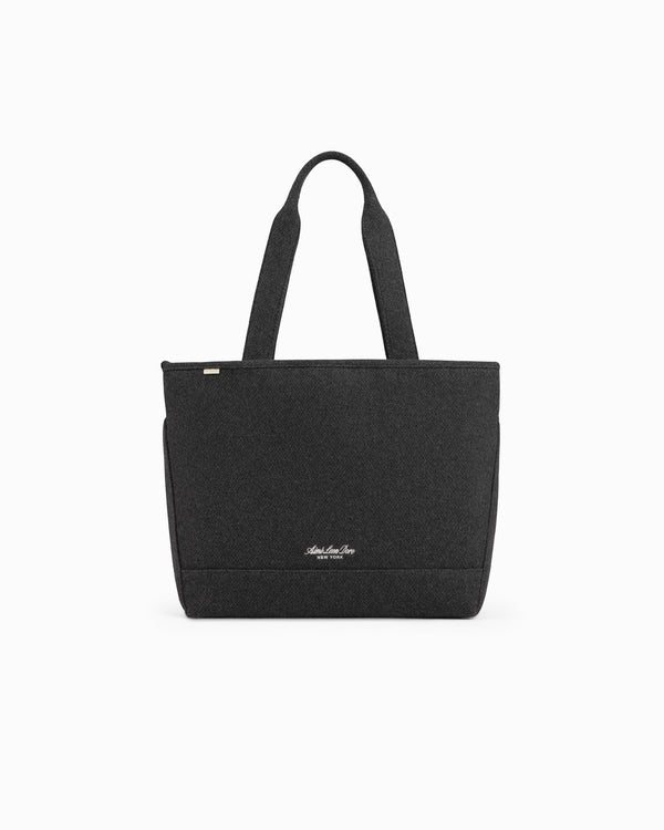 Charcoal wool NY Highlanders Wool Tote Bag with two shoulder straps and a small centered logo.