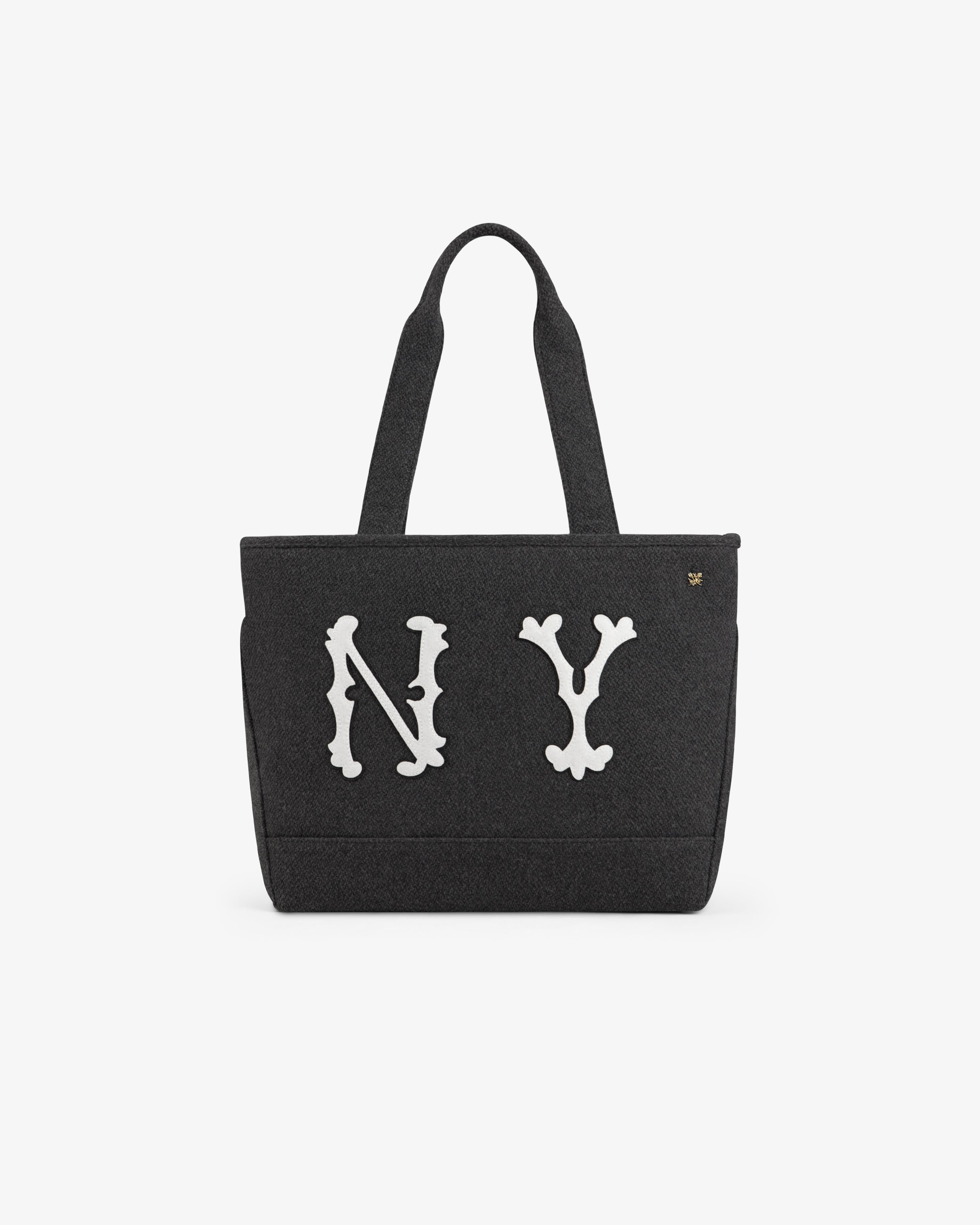 NY Highlanders Wool Tote Bag in dark gray with white NY lettering on the front.