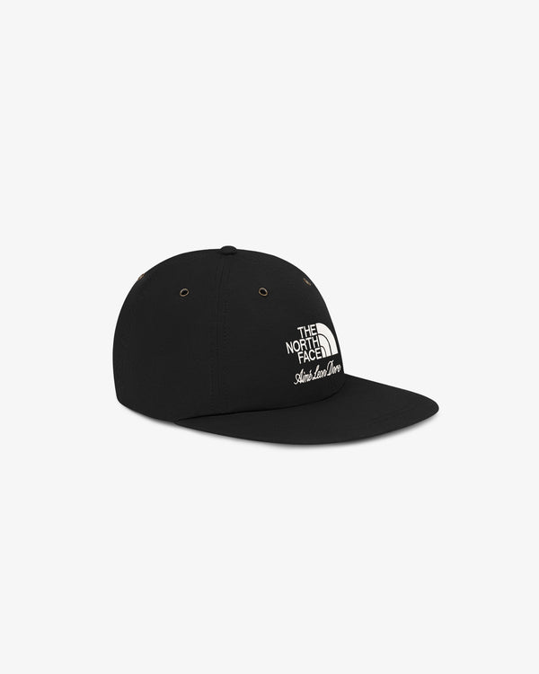 ALD / The North Face Nylon Logo Hat in black with white embroidered logo and text, shown on a white background.