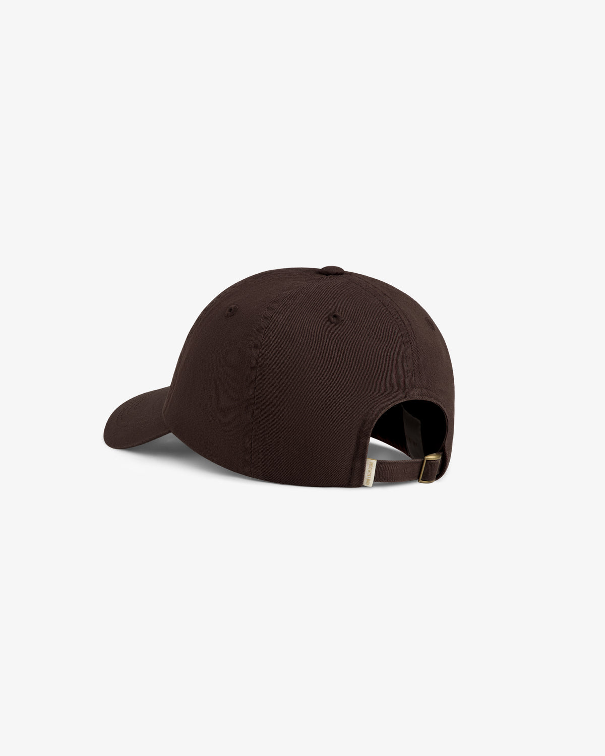 Washed Script Chino Hat shown from the back with adjustable strap and metal buckle on a white background.