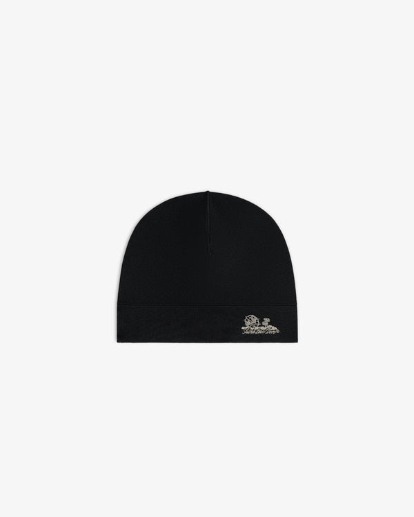 Unisphere Skull Cap: black beanie with a light embroidered logo on the edge, shown on a white background.