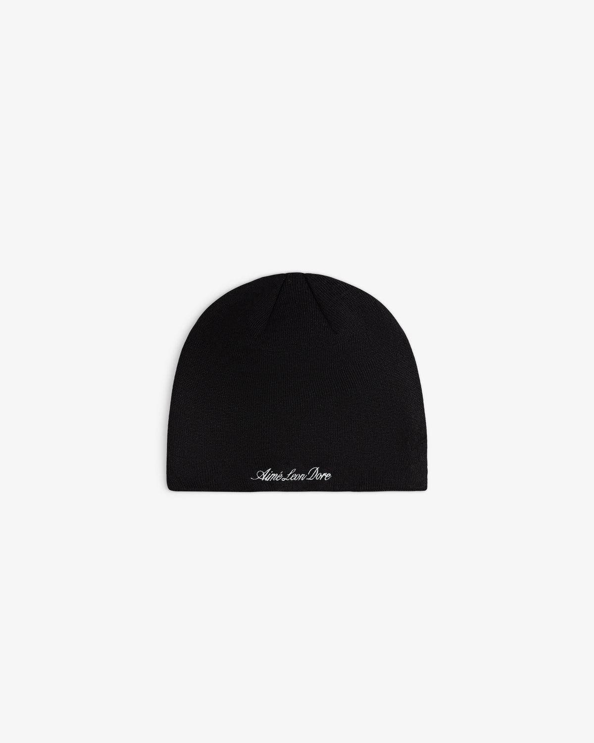 ALD / New Era Yankees Beanie, a black beanie with white embroidered script lettering at the base.