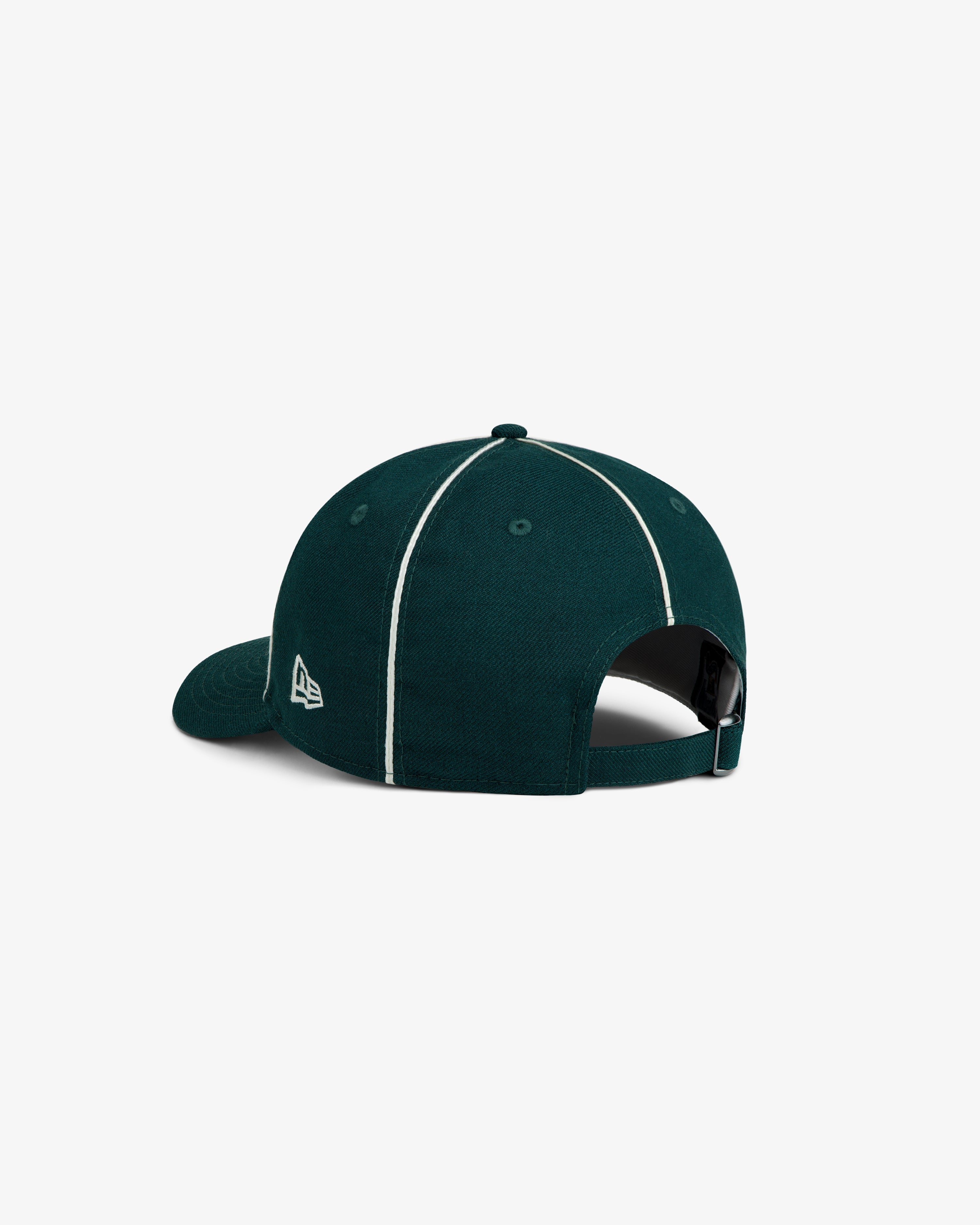 Dark green ALD / New Era Yankees Wool Hat with white piping and an adjustable strap back.