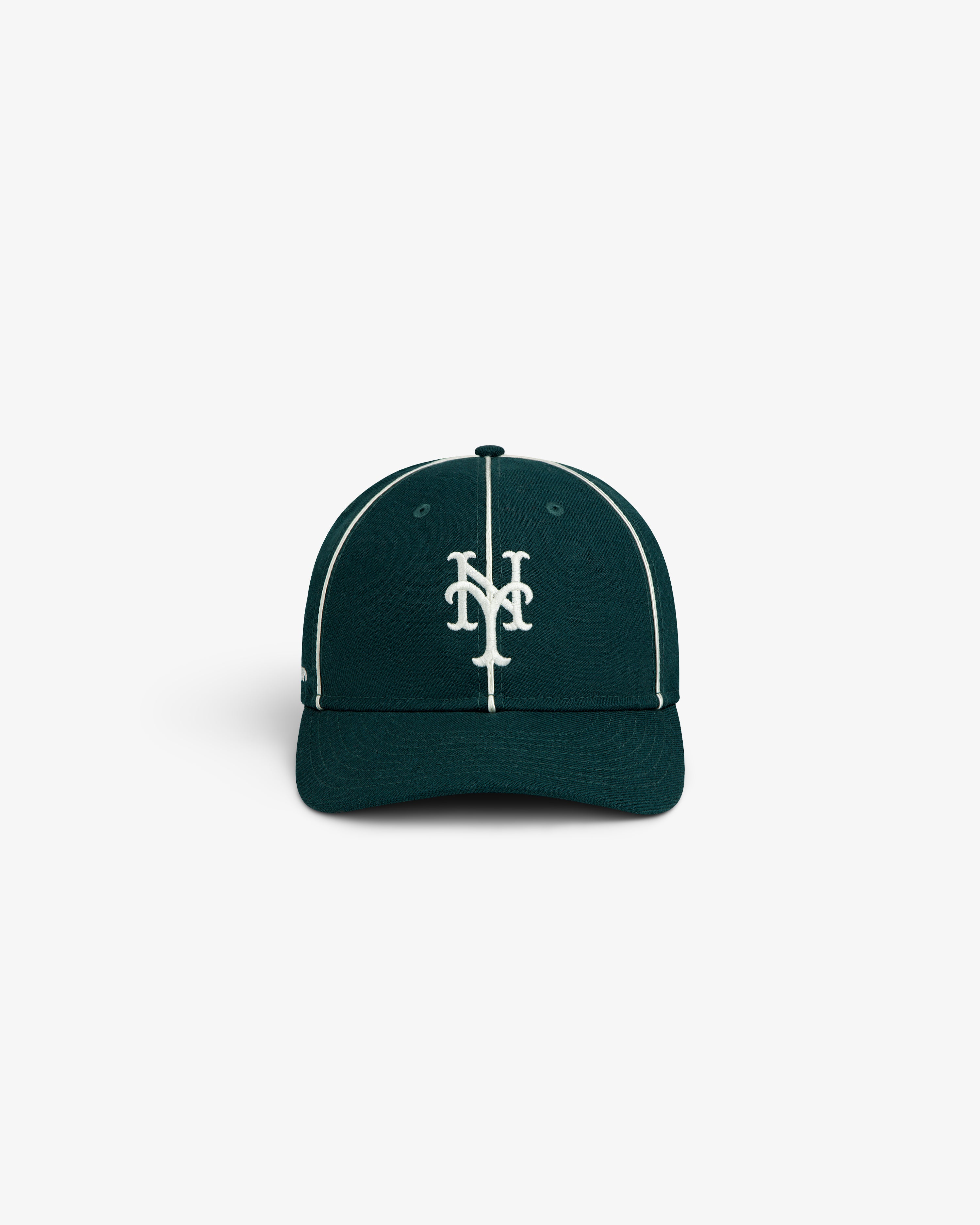 Dark green ALD / New Era Mets Wool Hat with a white Mets logo and vertical piping.