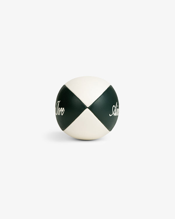 Script Rugby Ball: Black and white leather with “Amore” scripted on black, shown on a white background.