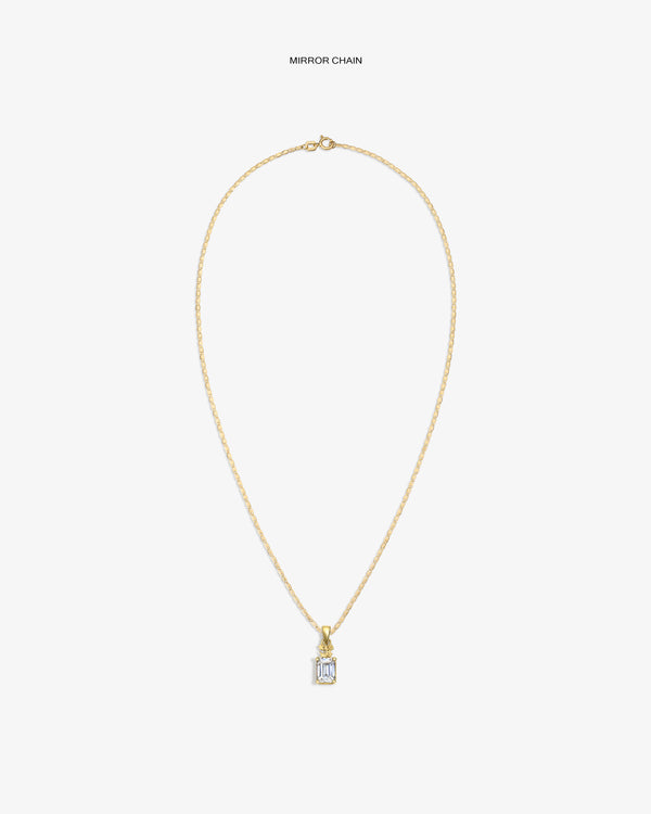 14Kt Gold Crest Gemstone Pendant necklace shown on a white background.