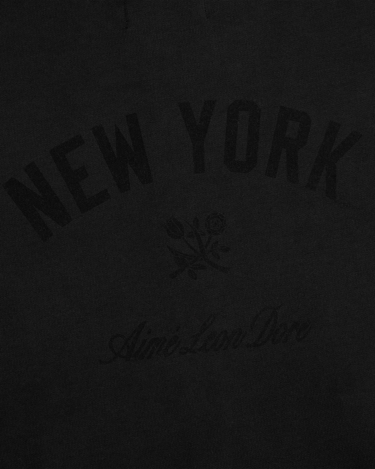Black Yankees Washed Full-Zip Hoodie with “NEW YORK” arched over roses and Aimé Leon Dore text below.