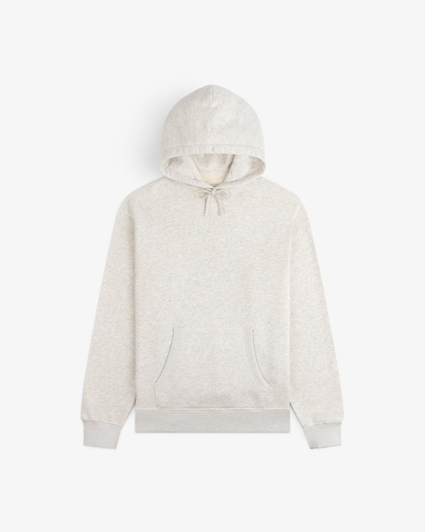 Stone Washed Marina Hoodie with front pocket, drawstring hood, and ribbed cuffs, shown flat on white background.
