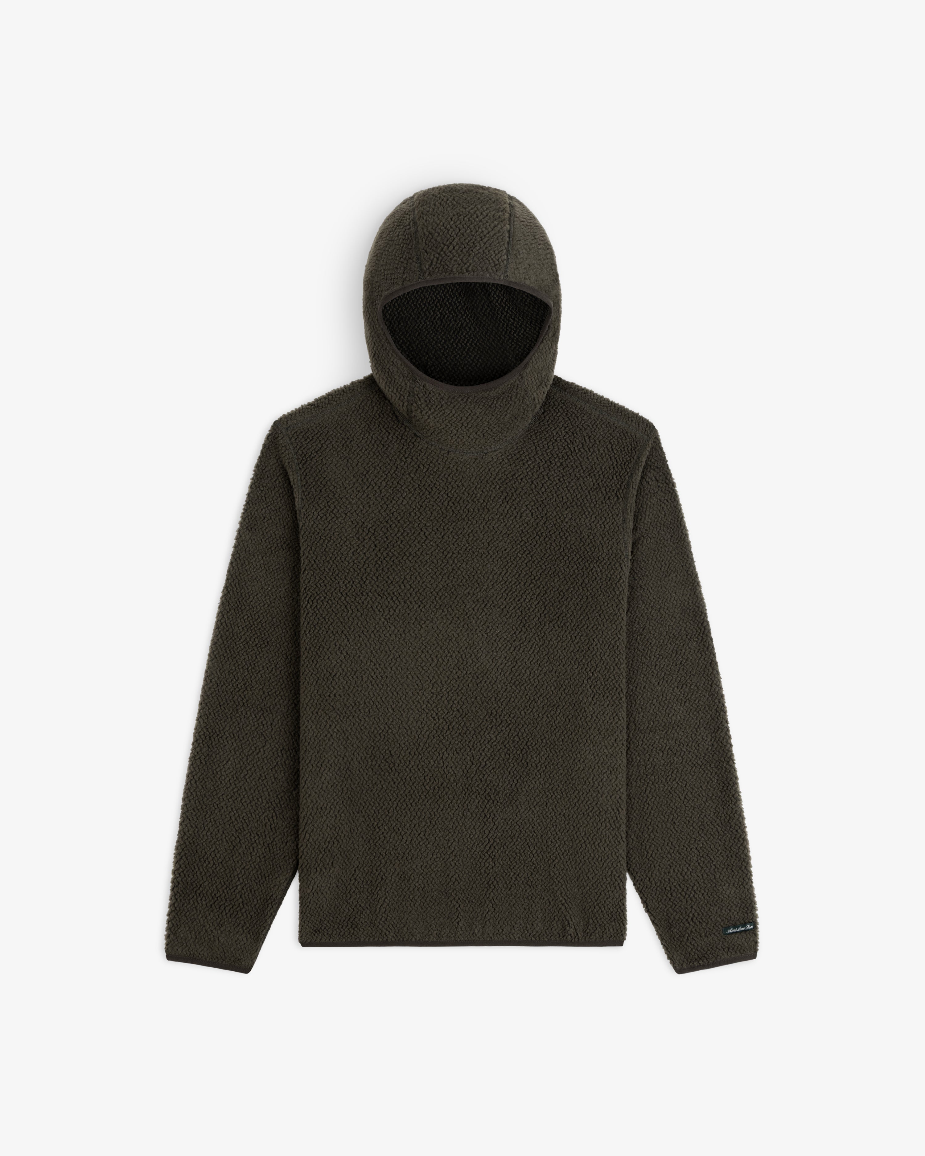 Dark olive green Fleece Performance Hoodie with long sleeves and a fitted hood.