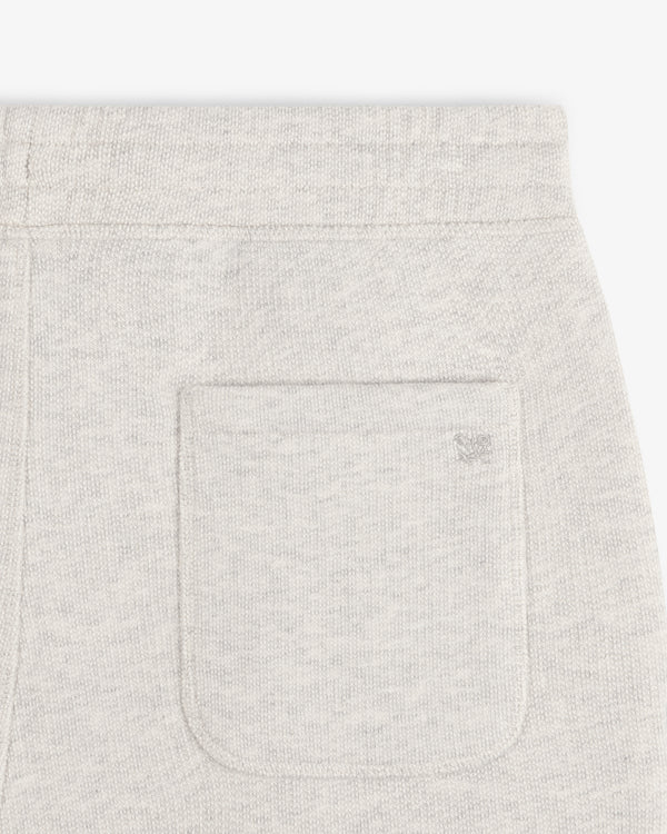Stone Washed Marina Sweatpants in light gray with textured fabric, back pocket, and subtle embroidered logo.