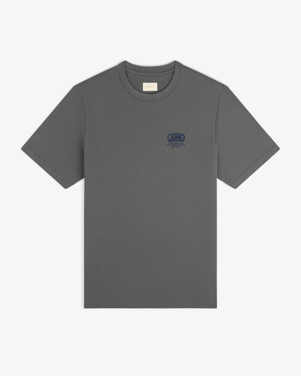Dark grey Triborough Club Tee with short sleeves and a small graphic logo on the left chest.