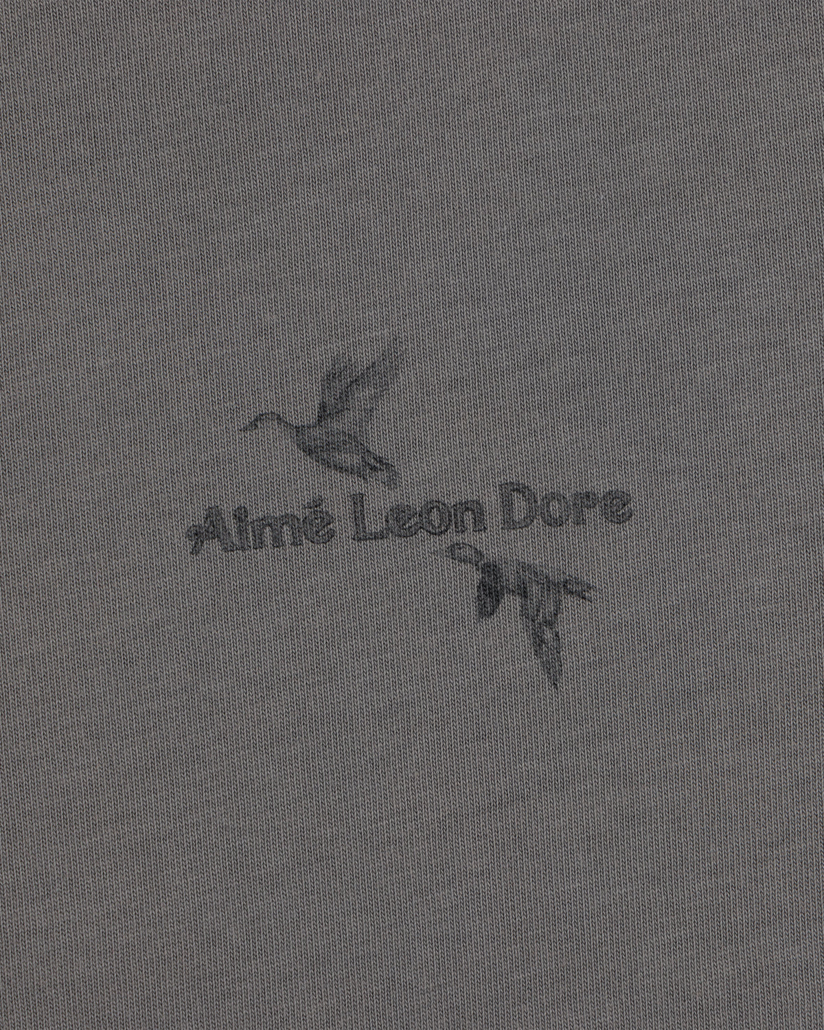 Long-Sleeve Retriever Tee in grey with a graphic of two flying ducks and the text Aimé Leon Dore.