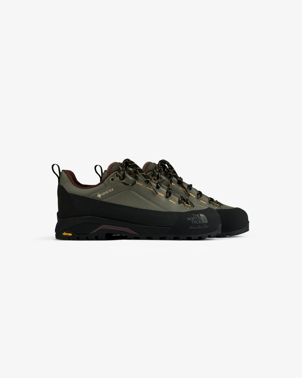 ALD/The North Face Verto Alpine GORE-TEX hiking shoes in olive green/black with rugged soles and lace-up fronts.