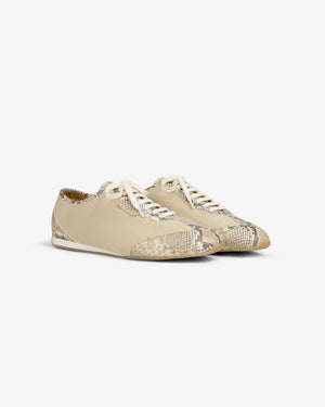 Snake Print Low Profile Suede Trainer